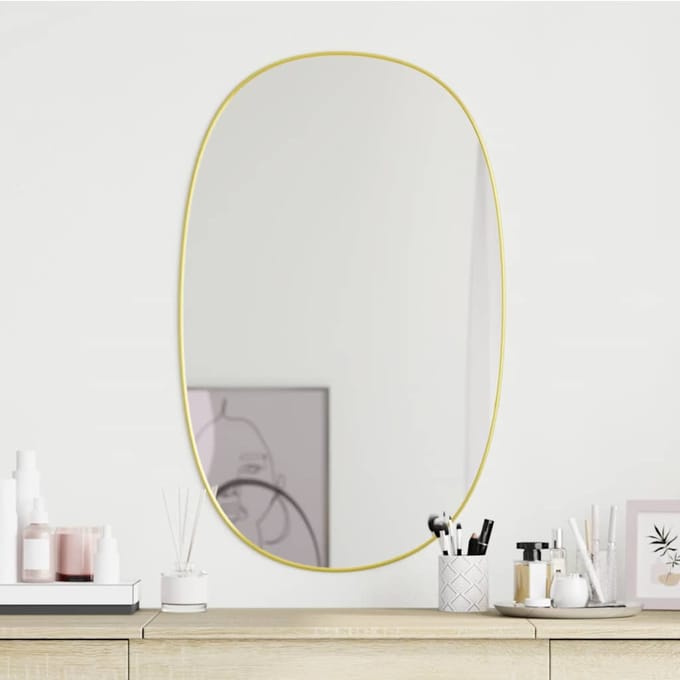 vidaXL - Wandspiegel - 70x45 - cm - goudkleurig
