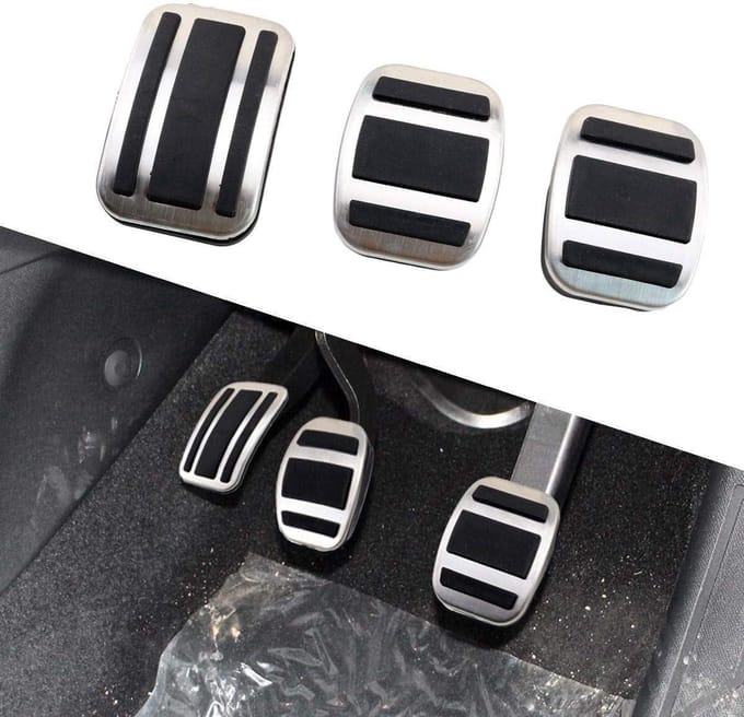 Pedaal Covers - Gaspedaal Rempedaal - Verbeter Rijervaring - Antislip Aluminium - Set van 2 - Zilver