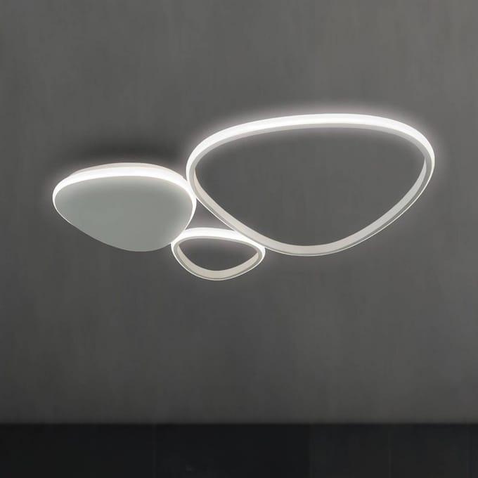 Viokef LED plafondlamp Helix, zilverkleurig, lengte 62 cm, metaal