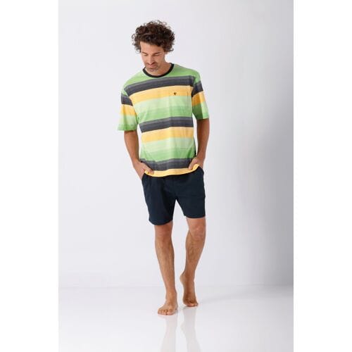 Hajo heren shortama groen en geel Groen man 52
