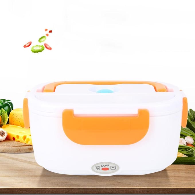 Draagbare Elektrische Verwarmde Lunchbox Voedselopbergcontainer   (Oranje) Orange orange