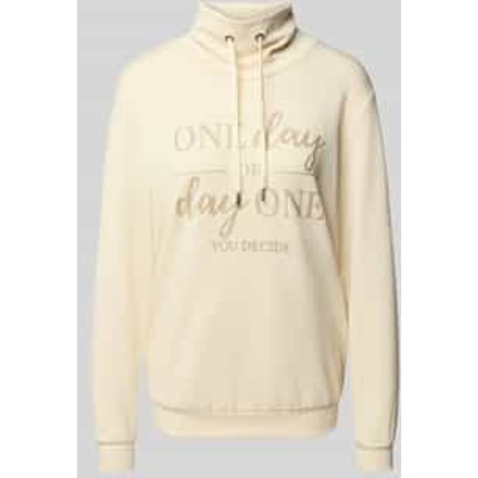 Sweatshirt met opstaande kraag en tunnelkoord, model 'BANU'