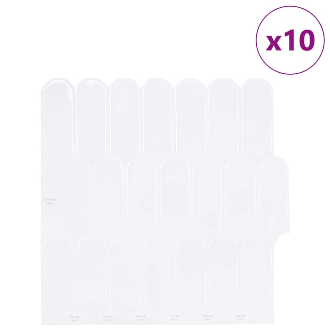 vidaXL - Veer - Tegel - 10 - st - Wit - 30 - x - 30 - cm - Polyurethaan - en - PET