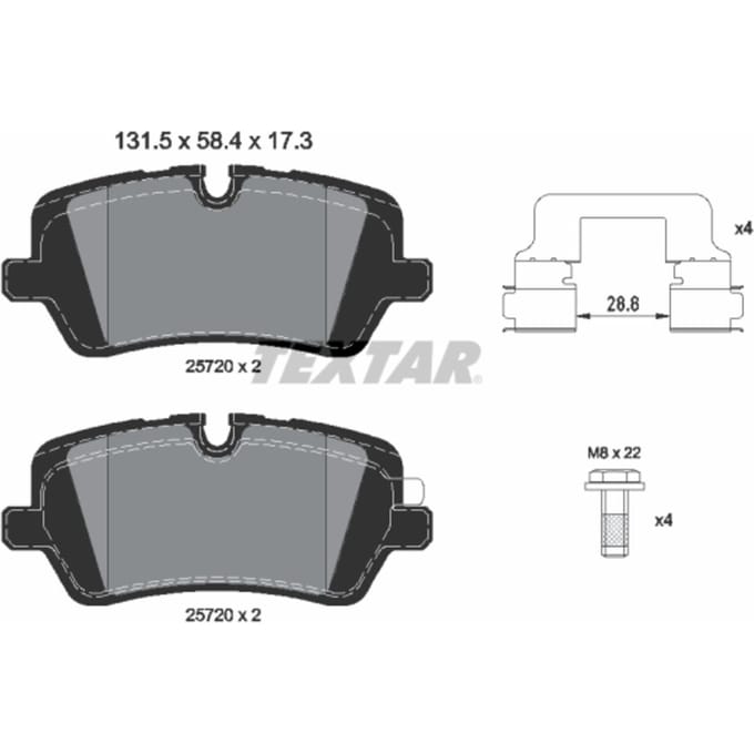 Remblokset TEXTAR 2572001, achter
