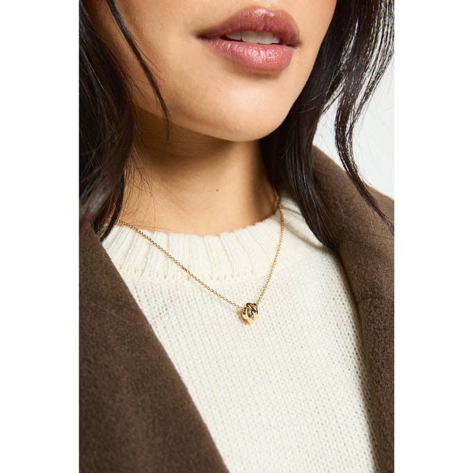 boohoo Dames Halsketting met knoopdetail | Goud