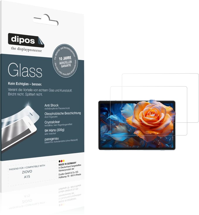 dipos – 2x Pantserfolie geschikt voor ZIOVO A15 | 9H Screenprotector