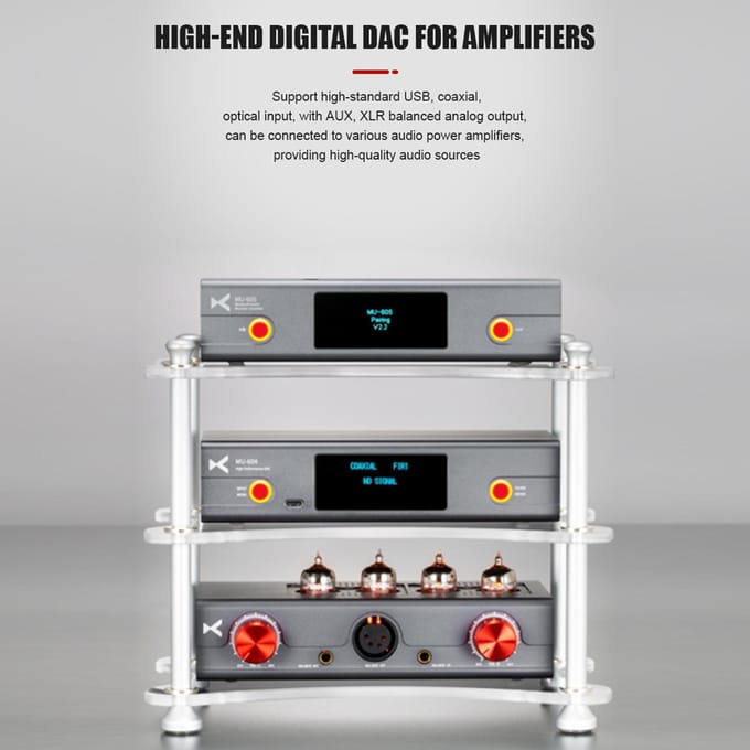 XDuoo MU604 décodeur de préampli de décodage Audio numérique DAC haute Performance ES9018K2M * 2 puce DAC USB US Plug gris