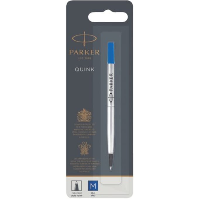 Rollerpenvulling parker quink medium blauw blister
