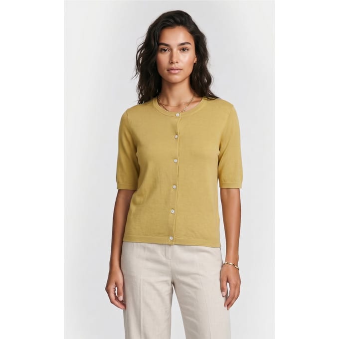 Brooks Brothers Silk Crewneck Cardigan Mint Größe: S | Cardigans Outlet | Damen | Cyan
