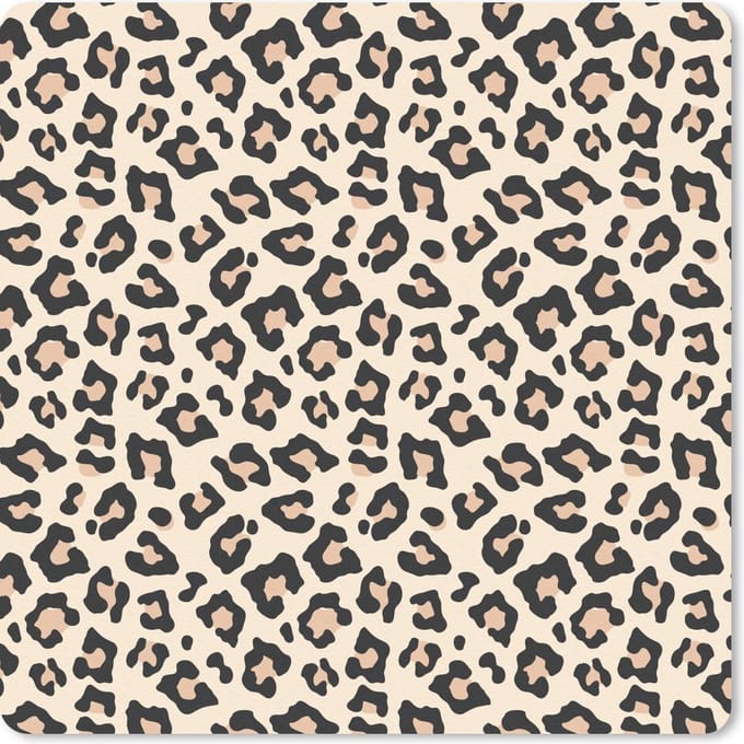 Muismat 20x20 cm - Mousepad Dierenprint - Panterprint - Roze - Muismatten