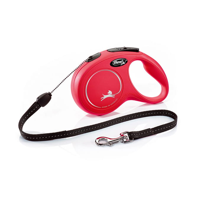Flexi New Classic Koord - Hondenriem - Rood - S - 8 m - <12 kg