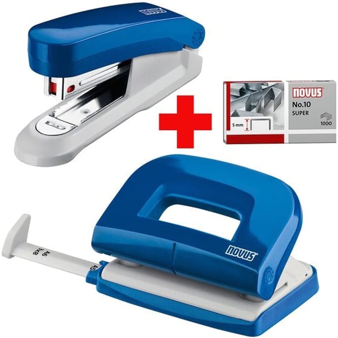 Novus perforator-nietmachine SET Evolution Twin Set fresh, blauw