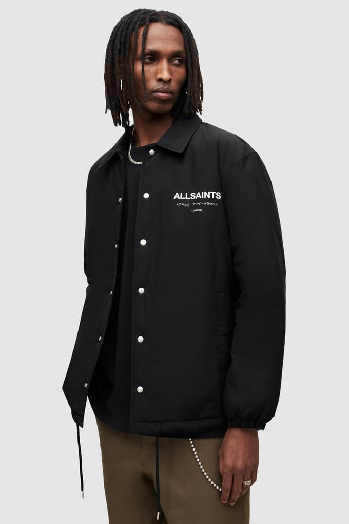 AllSaints Under Coach Jackt Black Taglia: XXL | Giacche leggere Outlet | Uomo | Nero