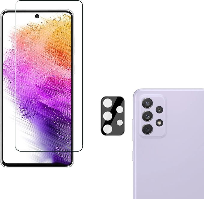 Display Bescherming Schermprotector Tempered Glass Screen Protector + Camera lens Beschermer Geschikt voor: Samsung Galaxy A73 5G