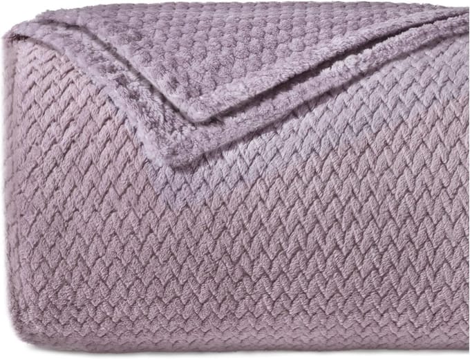 Zachte Banksprei met Chevron-patroon 150 x 200 cm - Lichtroze - Microvezel Fleecedeken