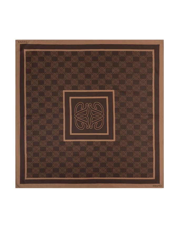 Dante 6 Monogram Printed Scarf Sjaals Donkerbruin 263900