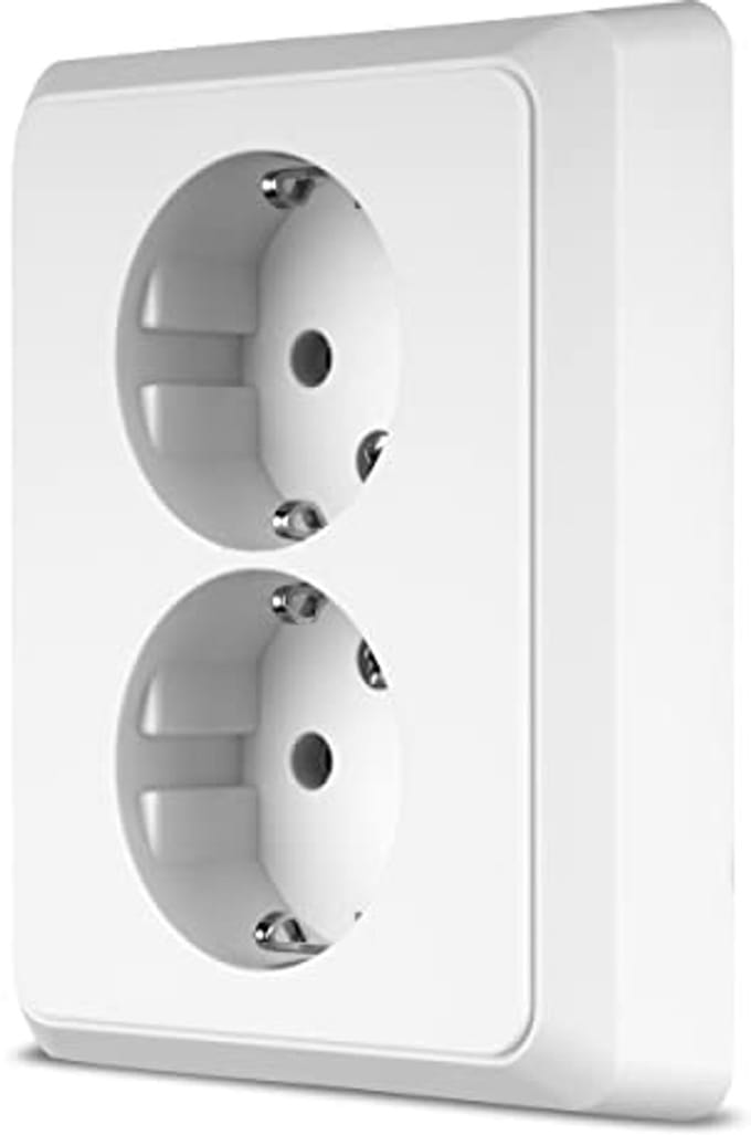 Inbouwsocket Compleet Set - Wit, 2-Wege Montage Met Afdekking