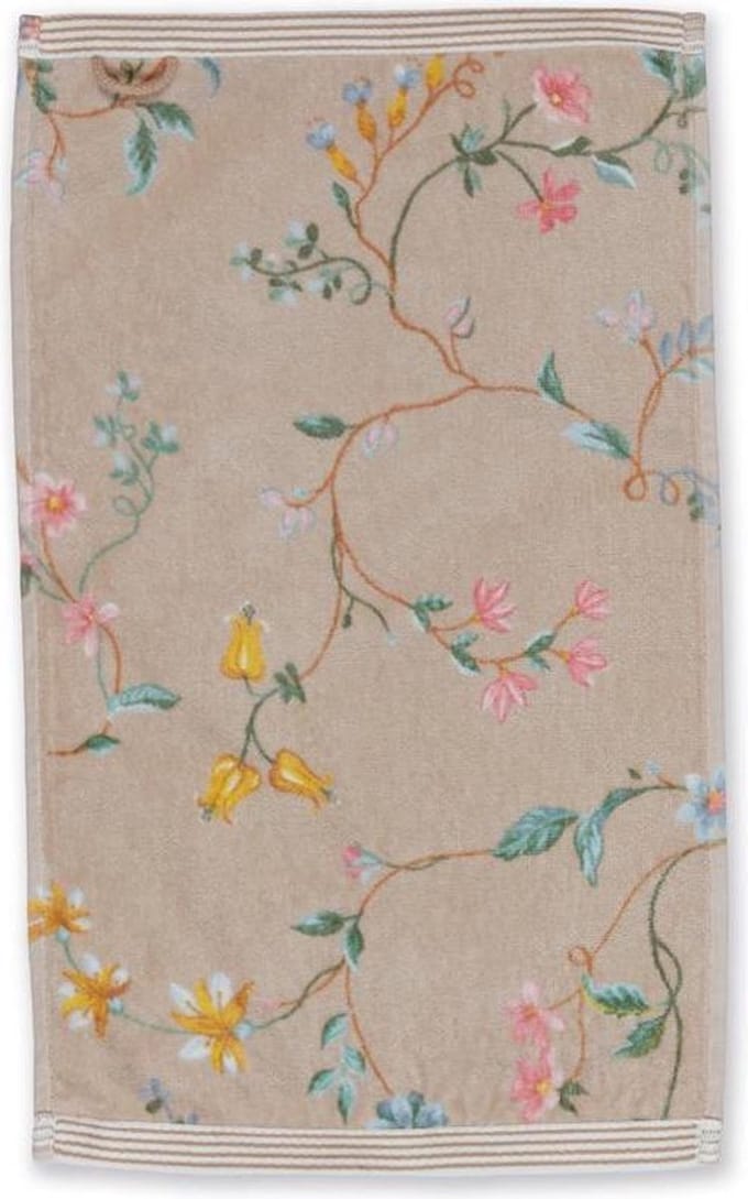 PIP Studio badgoed Les Fleurs khaki - handdoek 55x100 cm