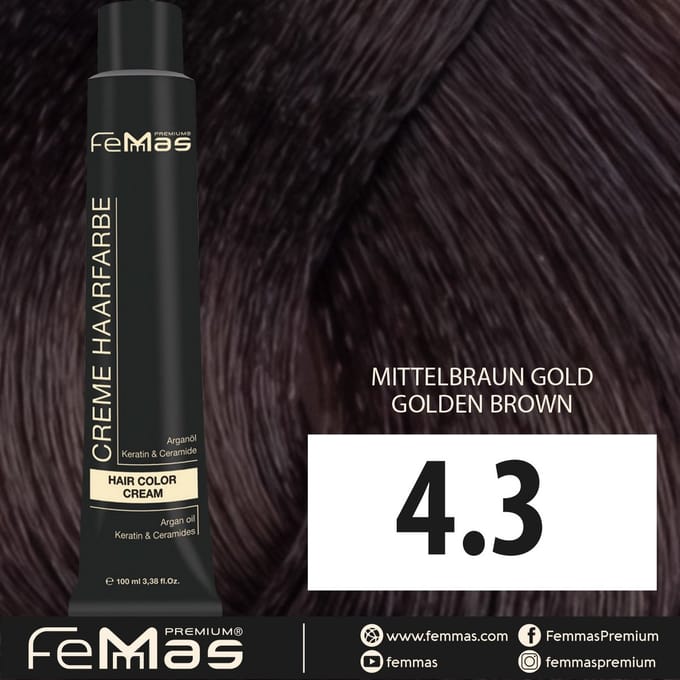 Femmas (4.3) - Haarverf - Medium goudbruin - 100ml