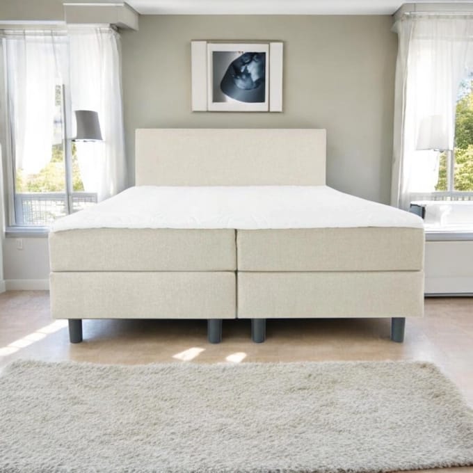 Boxspring Serenity - 120x200 Compleet - Beige Glad - AVV Matrassen