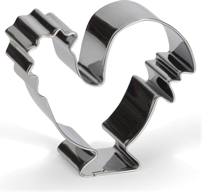 uitsteekvorm Haan 6 cm RVS zilver