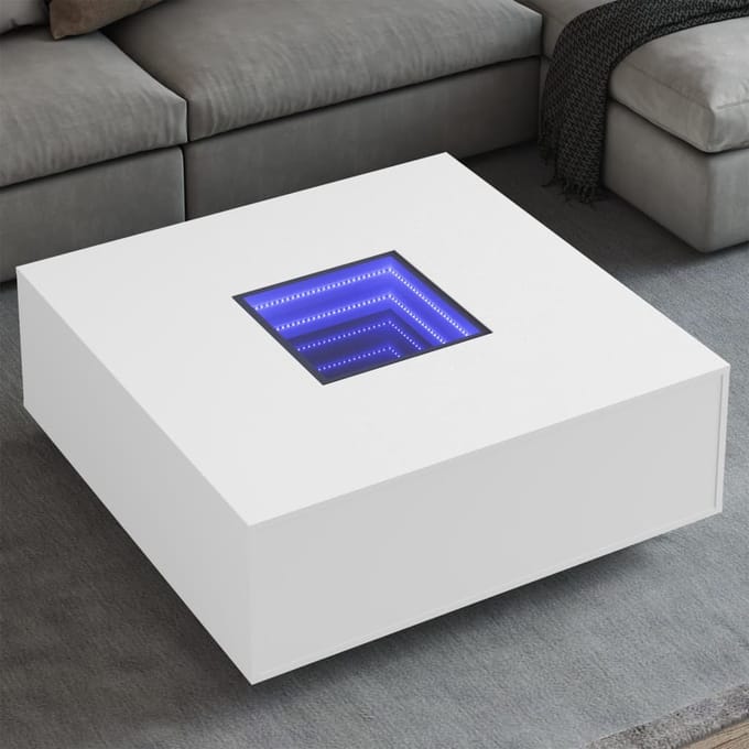 vidaXL - Salontafel - met - Infinity - LED - 100x100x40 - cm - wit