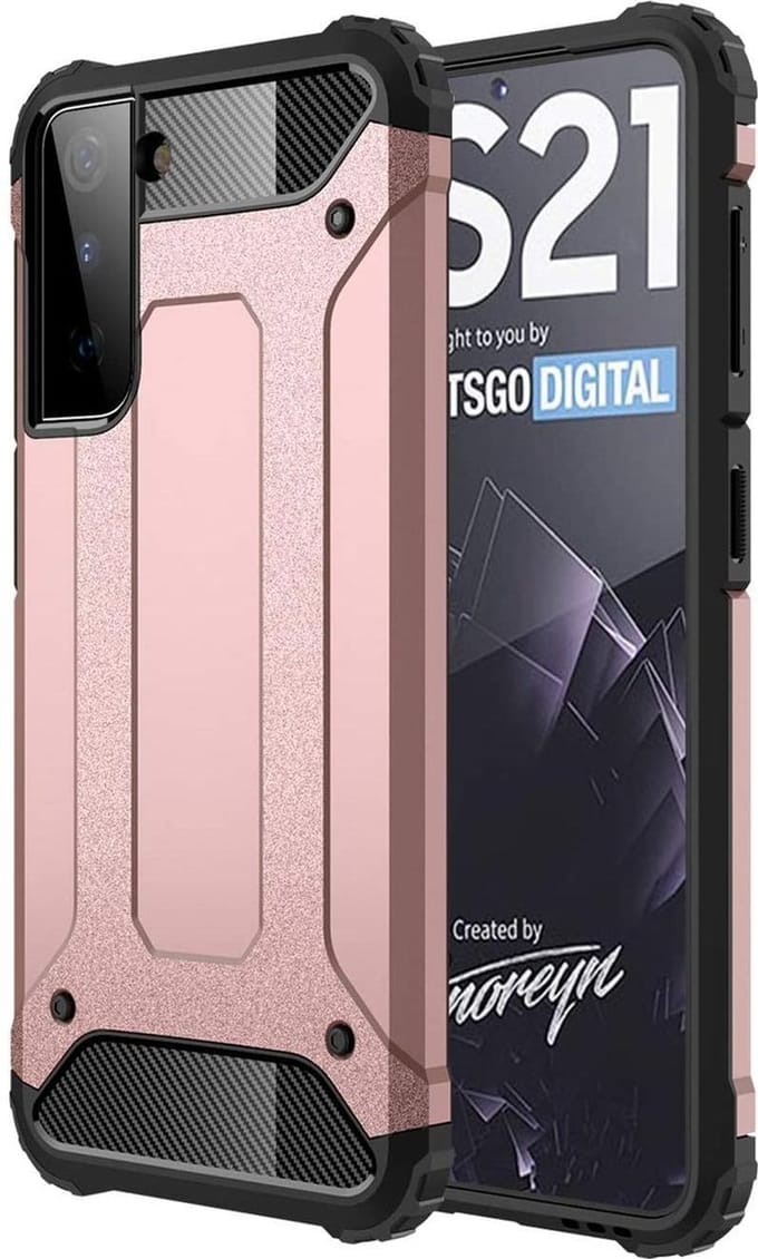 Armor Hybrid Samsung Galaxy S21 Plus Hoesje - Rose Goud