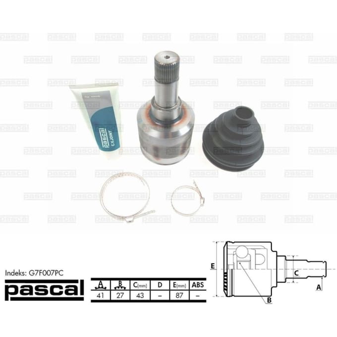 Homokineet reparatie set, aandrijfas PASCAL G7F007PC links