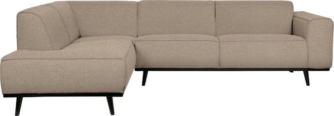 WOOOD Statement Hoekbank Links - Boucle - Beige - 77x274x210
