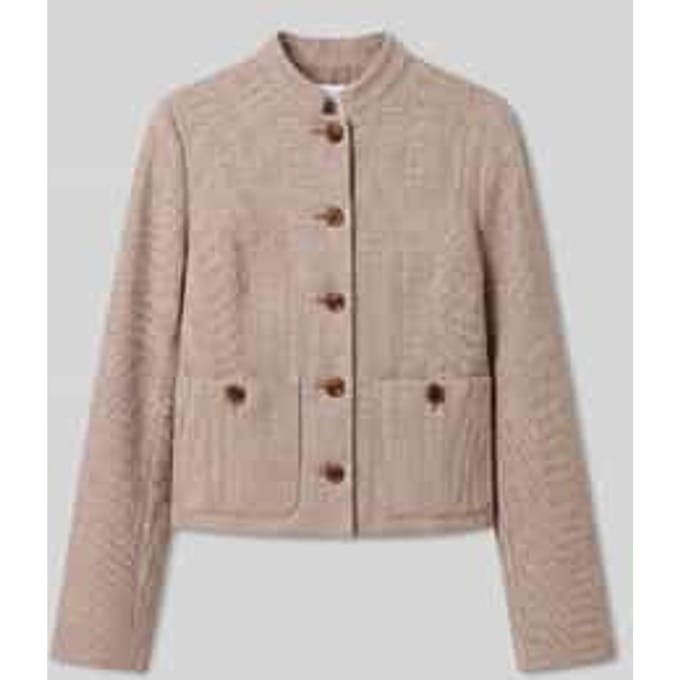 Regular fit korte blazer met labelpatch