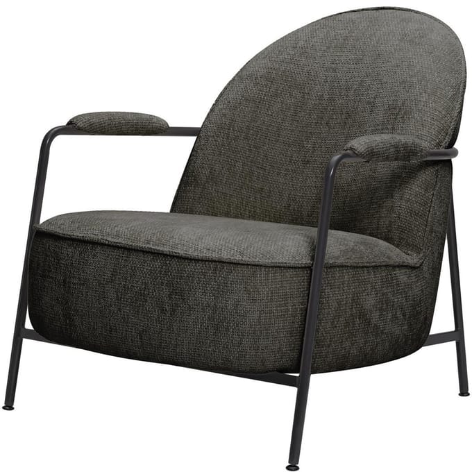 Tower Living Fauteuil Amelia - Donkergrijs Stof - Met Armleuning - 82x73x77cm