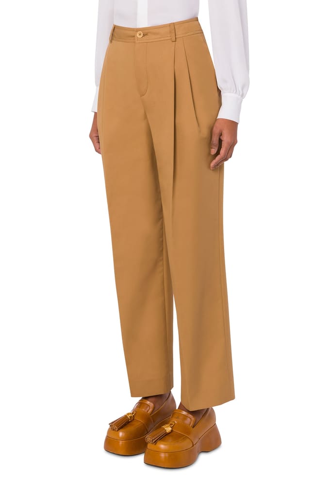 Moschino Trousers With Pleats Brown Größe: 40 | Stoffhosen Outlet | Damen | Braun