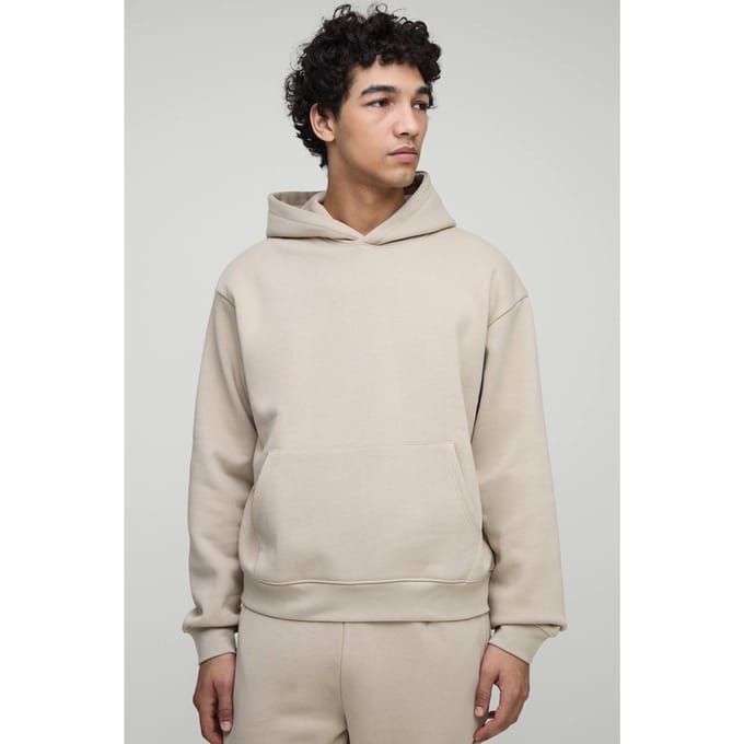 Essential Oversized Boxy Hoodie | Stone | Size Medium