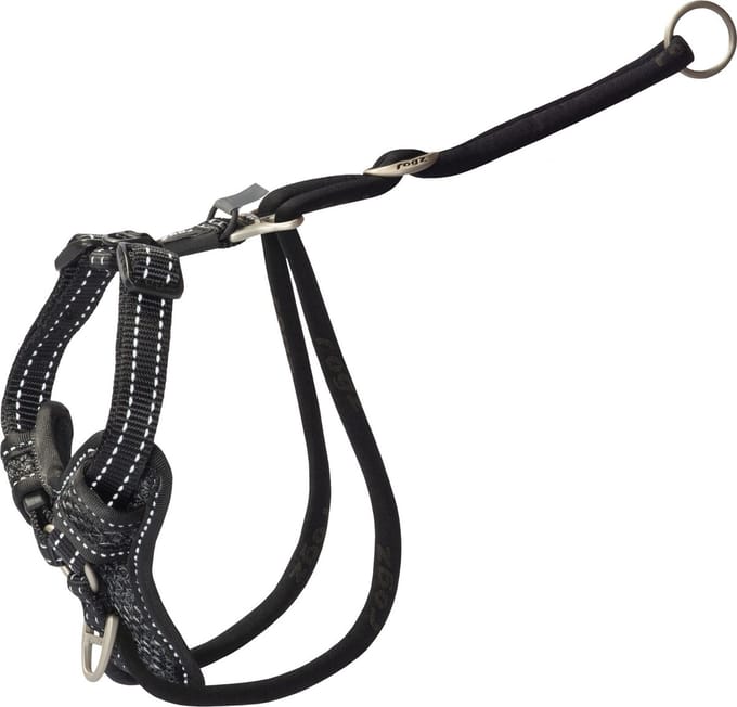 Rogz Utility Stop Pull Tuig Zwart - Hondenharnas - M 32-52x1.6 Cm