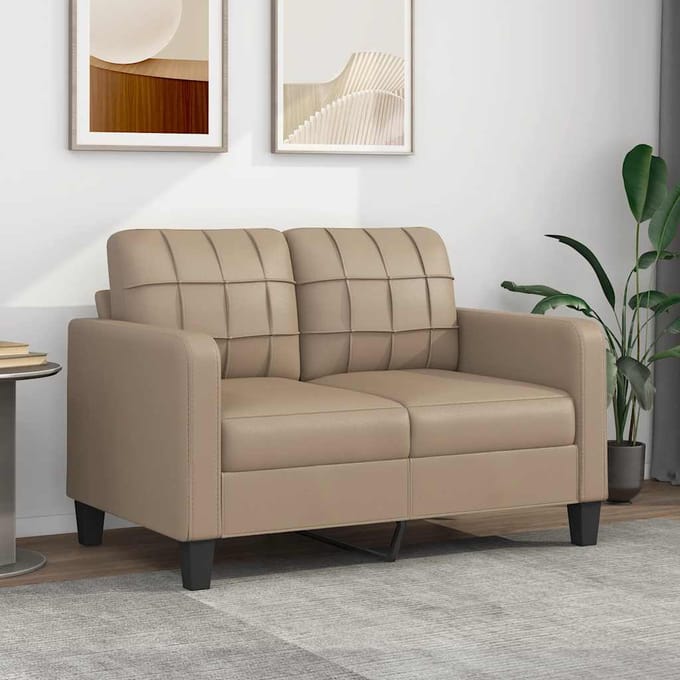 vidaXL - Tweezitsbank - 120 - cm - kunstleer - cappuccinokleurig