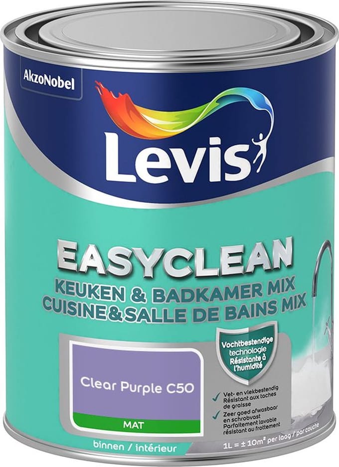 Levis - Easyclean Keuken & Badkamer Mix - Clear Purple C50 - Mengverf - 1 L