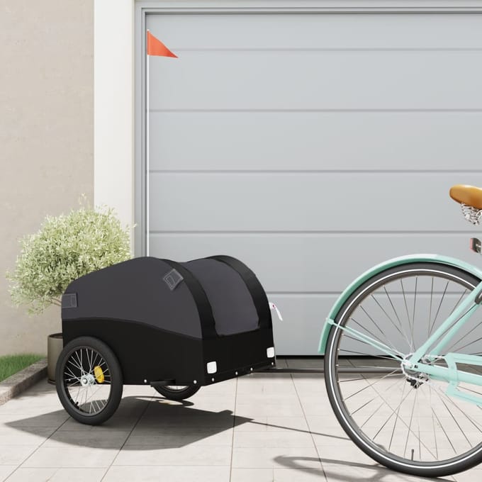 vidaXL - Fietstrailer - 30 - kg - ijzer - zwart
