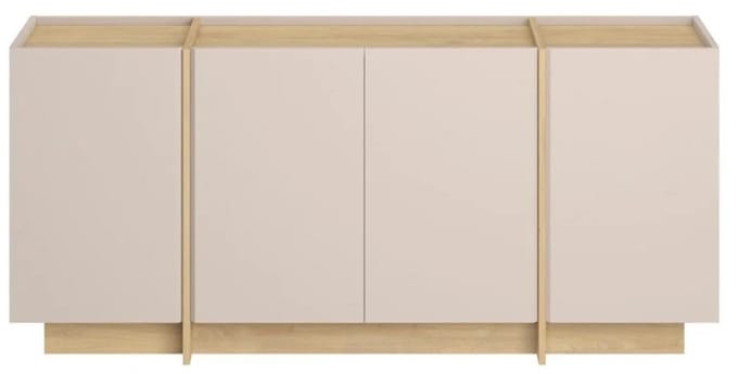 CALICOSY - Buffet met 4 deuren, decor van kasjmier en saffier eiken, L180 cm - ONYX