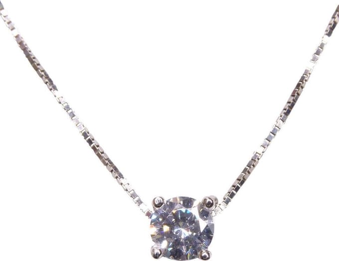 Wit gouden ketting met zirkonia