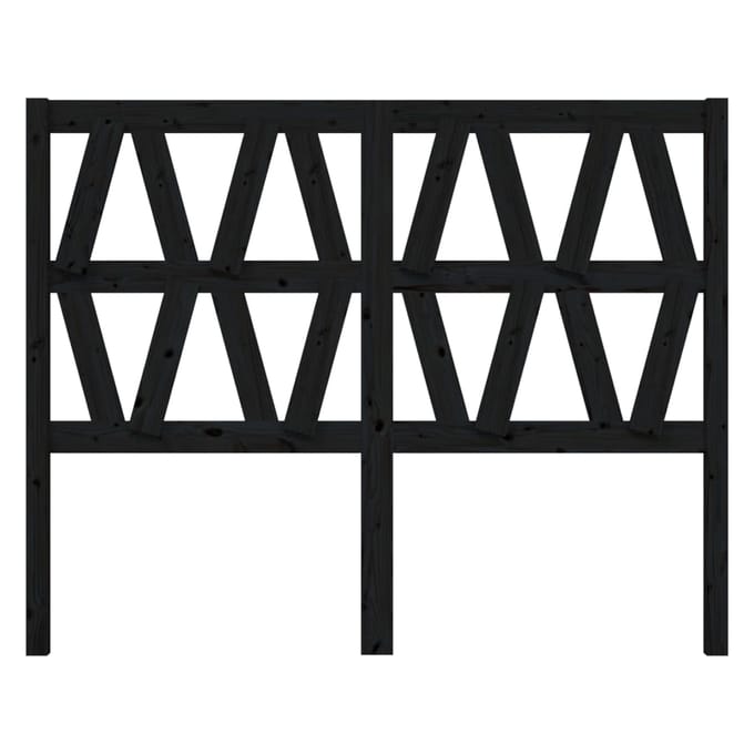 vidaXL - Hoofdbord - 126x4x100 - cm - massief - grenenhout - zwart