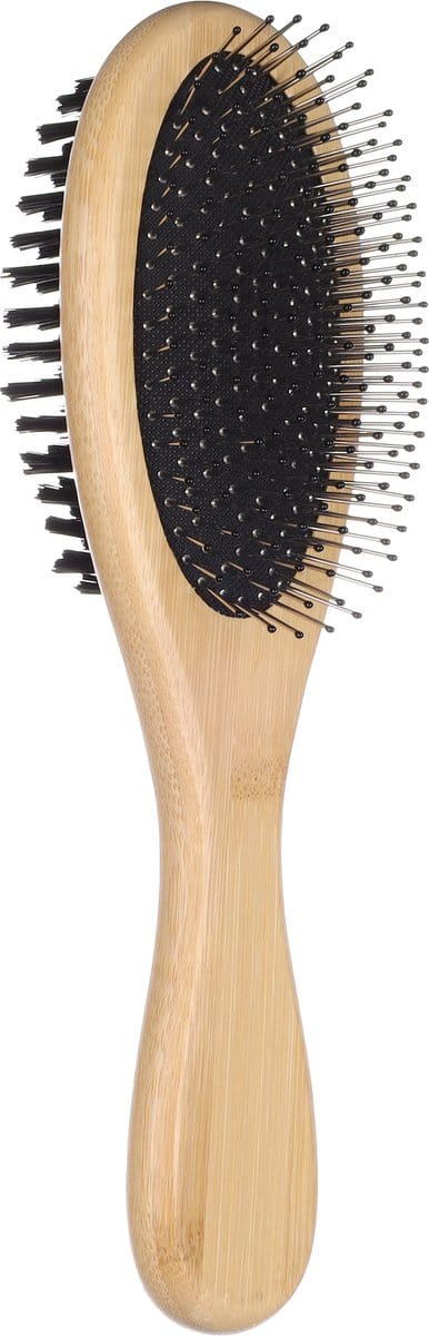 Hondenborstel Bamboe Dubbelzijdig Maat L - 24.5 cm L x 7 cm B