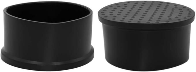 Set van 4 Ronde Stofdichte Bureaustoel Poten Doppen - Zwart Meubelbeschermers 60mm