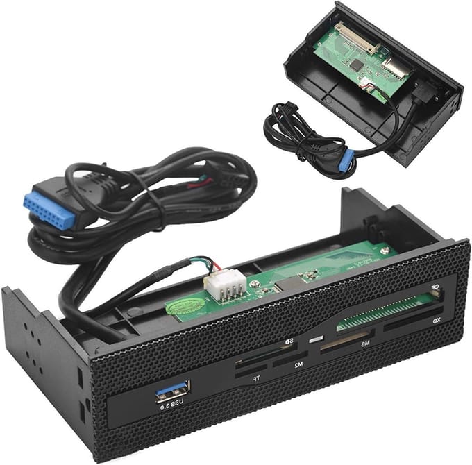 Interne Kaartlezer 5.25 inch met USB 3.0 Voorpaneel, Ondersteunt M2, SD, MS, XD, CF, TF voor PC