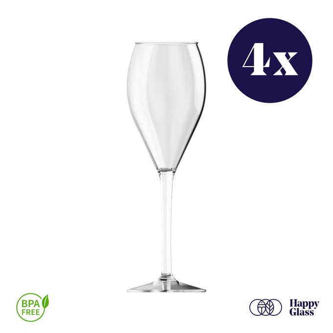HappyGlass Miss Muse - Set van 4 Kunststof Glazen 240 ml
