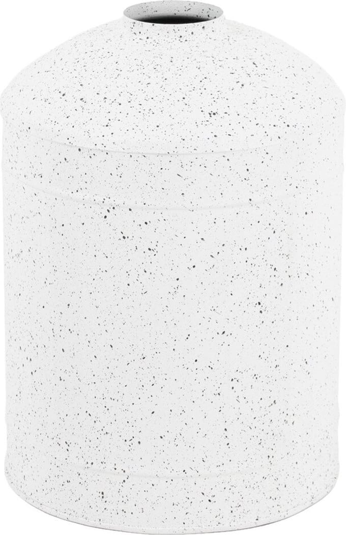 HomeBound by KY | Metalen vaas white texture | 5,5x18x25cm | bloemenvaas white