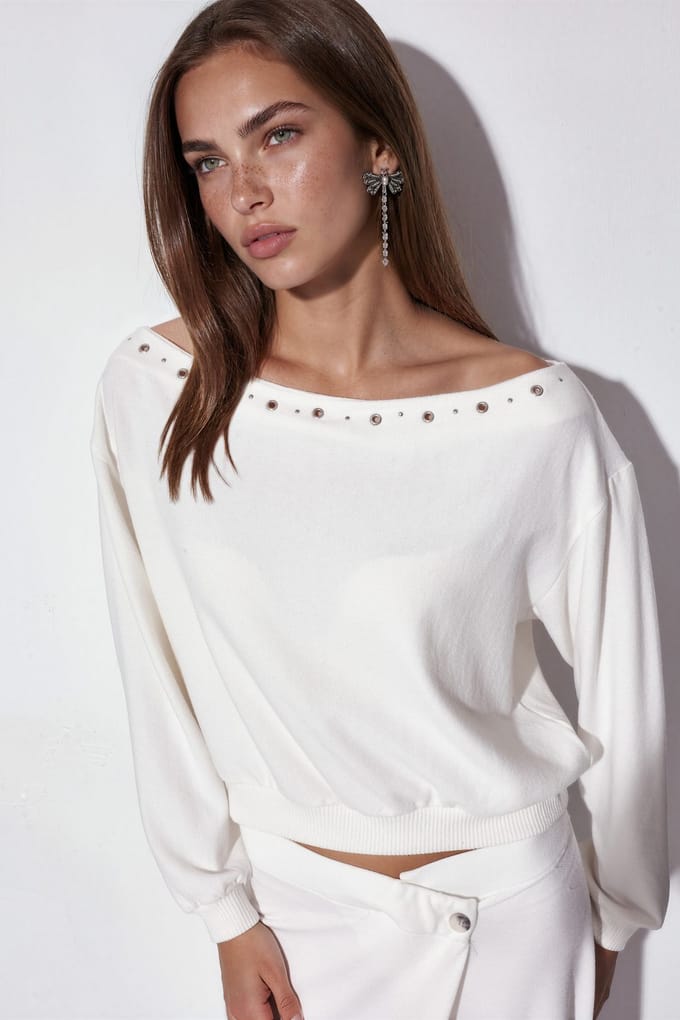 Dames Fleece Sweatshirt met Ronde Hals
