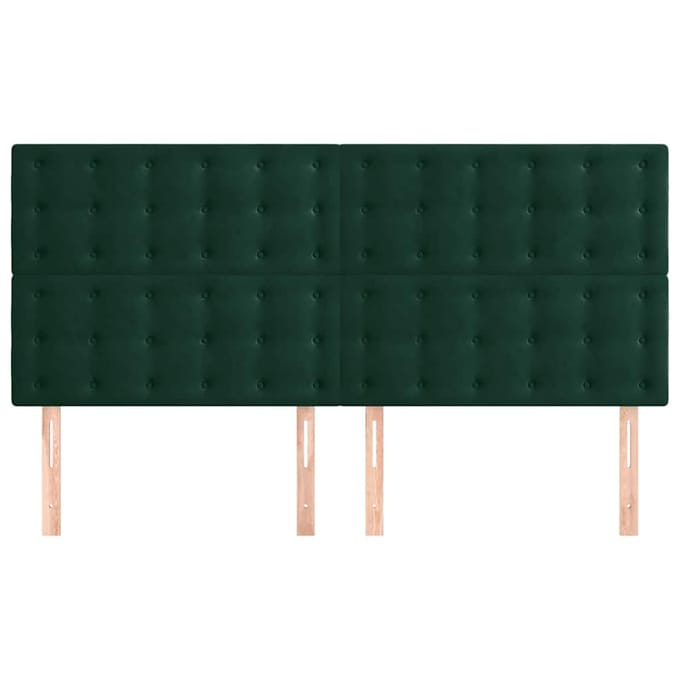 vidaXL - Hoofdbord - donkergroen - 200x5x118/128 - cm - fluweel