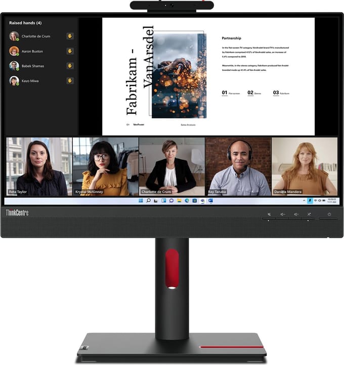 Lenovo ThinkCentre Tiny-In-One 22 LED display 54,6 cm (21.5") 1920 x 1080 Pixels Full HD Zwart