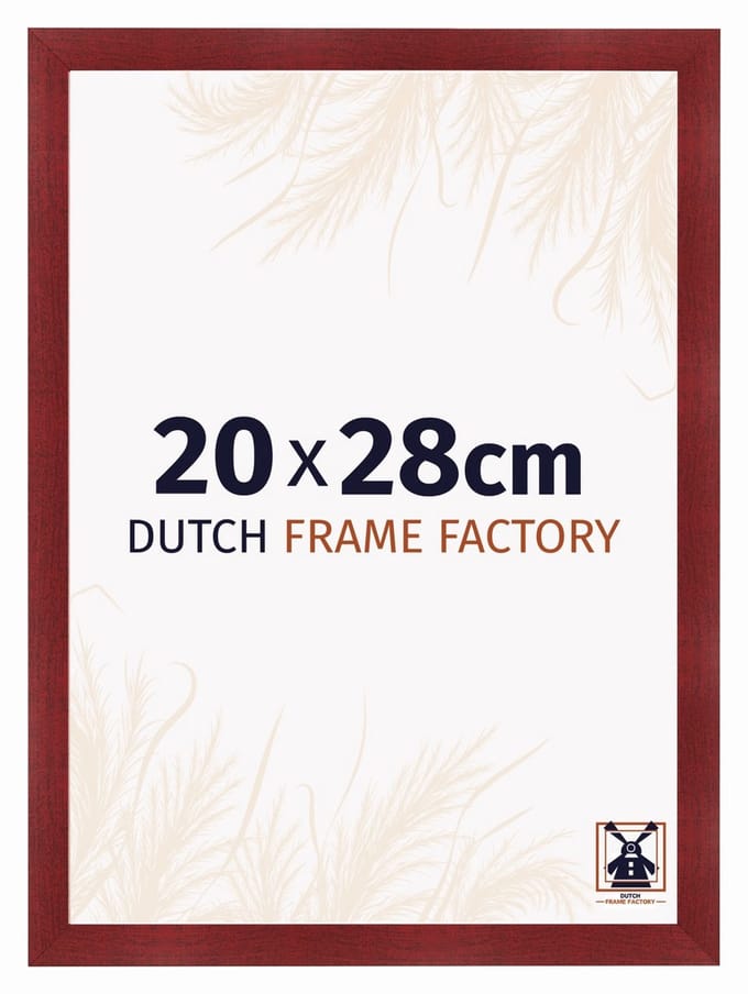 Fotolijst 20x28 cm - MDF - Wijnrood Geveegd - Praag