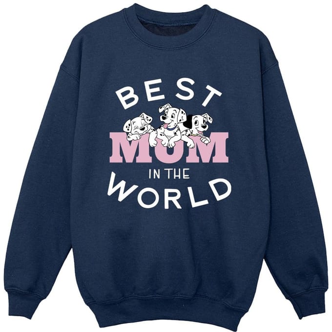 Disney Jongens Sweatshirt 101 Dalmatiërs Beste Moeder Ter Wereld (Marineblauw)